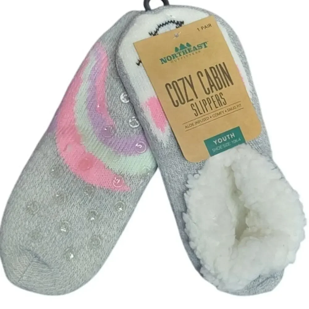 Northeast Outfitters Youth Unicorn Cozy Cabin Slipper Socks Y10K-4 Small
